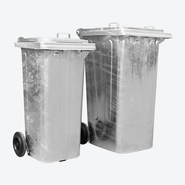 120, 140 and 240 Litre Hot-Dip Galvanized Steel Waste Containers