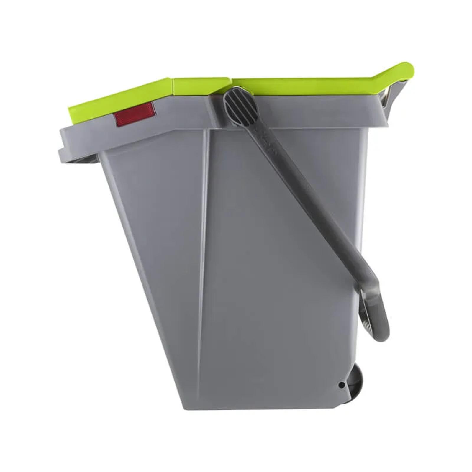 Front comb receiver, stackability, wheels, trolley-type handle, kit for application of RFID tag, ergonomic rear lifting handle: an all-in-one innovative presorting bin.