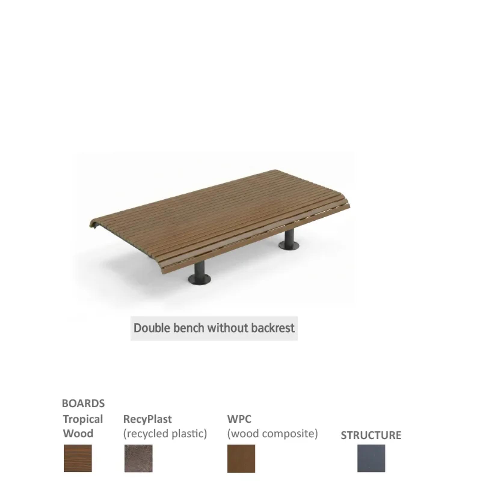 Florence double bench without backrest