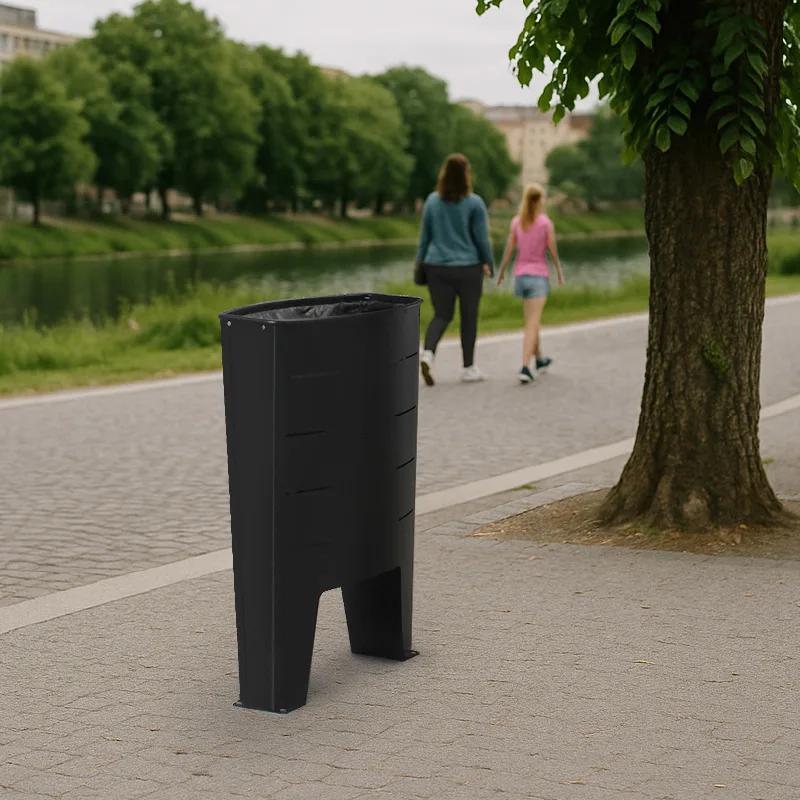 papelera praga en un entorno urbano