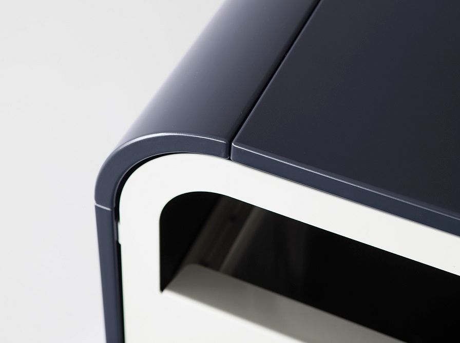 Cloud sorting bin beside a kitchen counter