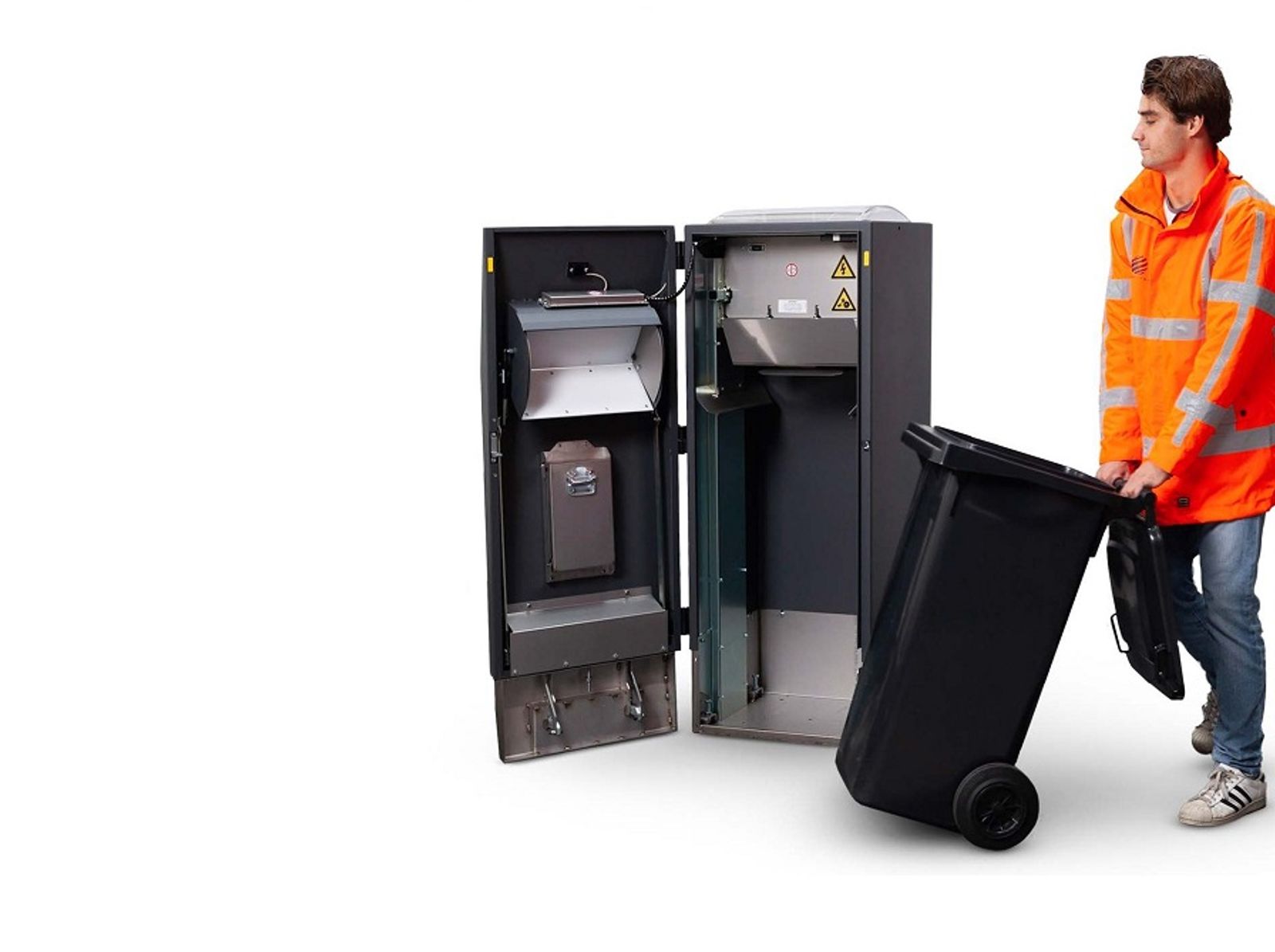 waste mate 120L with the lid open