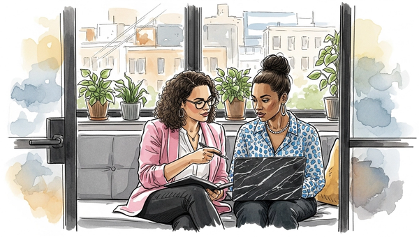 Four-legged stool representing prediction, adaptability, resilience, and coordination in corporate strategy