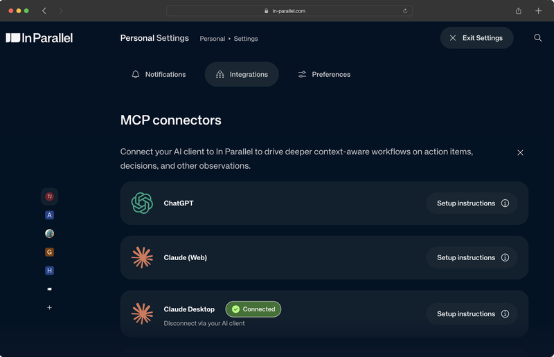 In Parallel — connect your AI tools