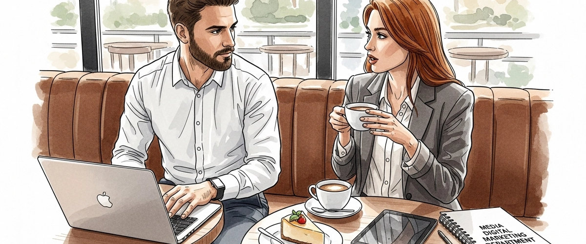 Leader speaking candidly with team in an informal setting, symbolizing grounded and honest leadership