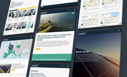 An isometric gallery of Cero Generation website pages