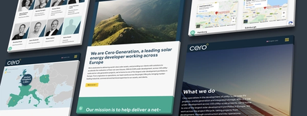 An isometric gallery of Cero Generation website pages