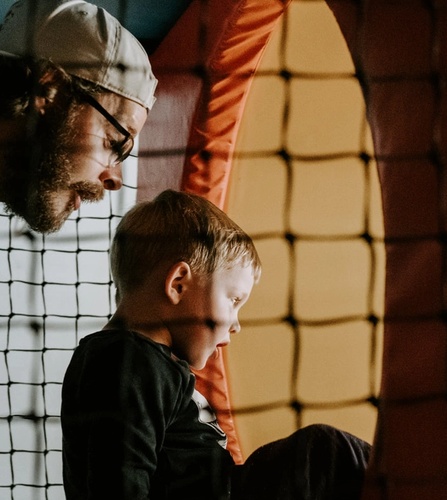 Richard sniffing a child