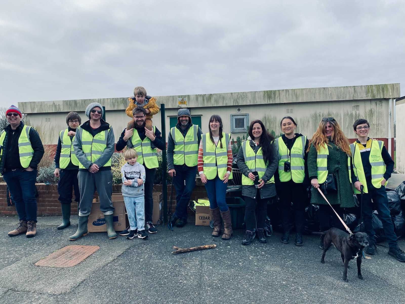 An image of all the attendees of the first Rubbish Networking, held at Seaclose Park, Newport