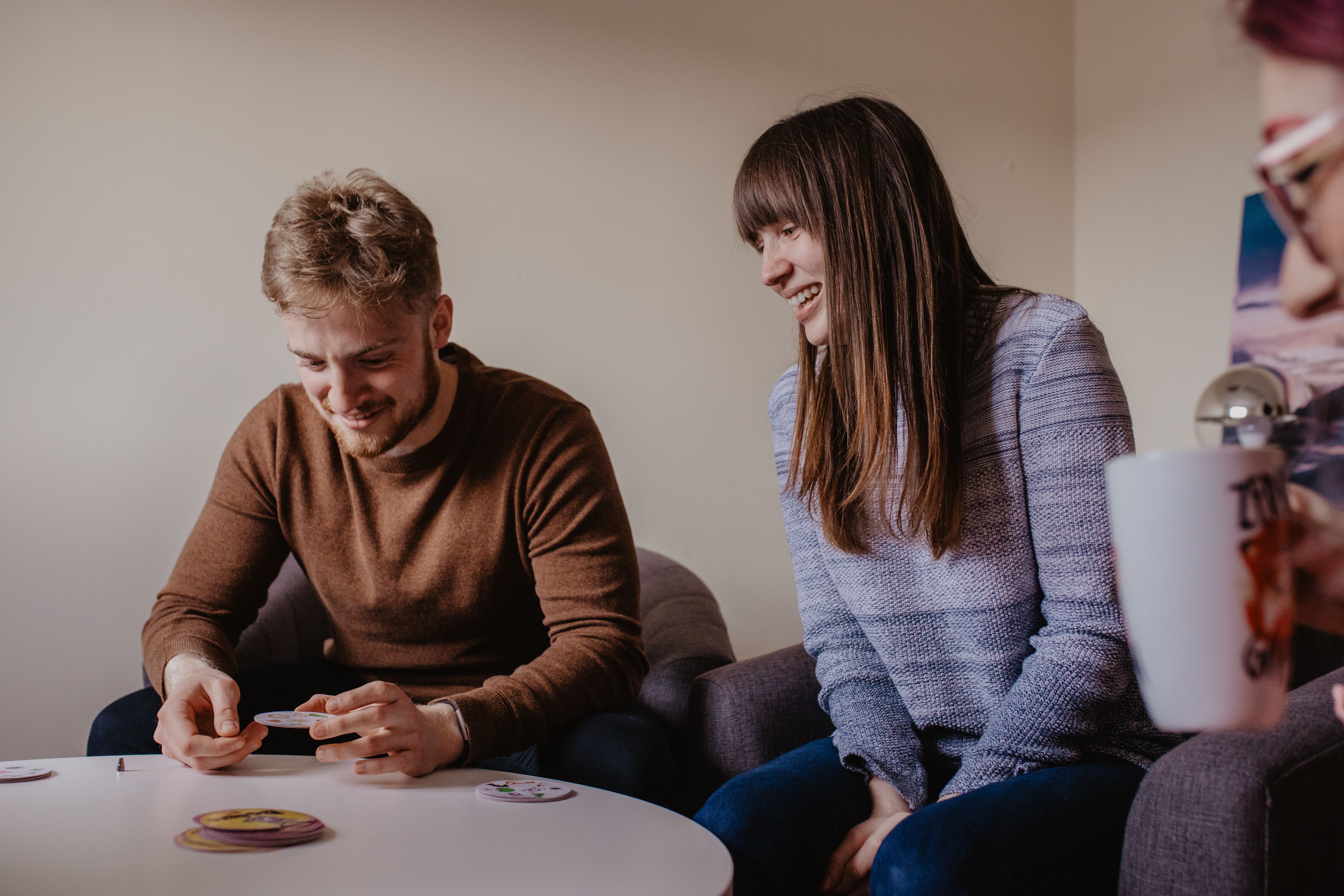 April beating our entire team at an intense game of Dobble