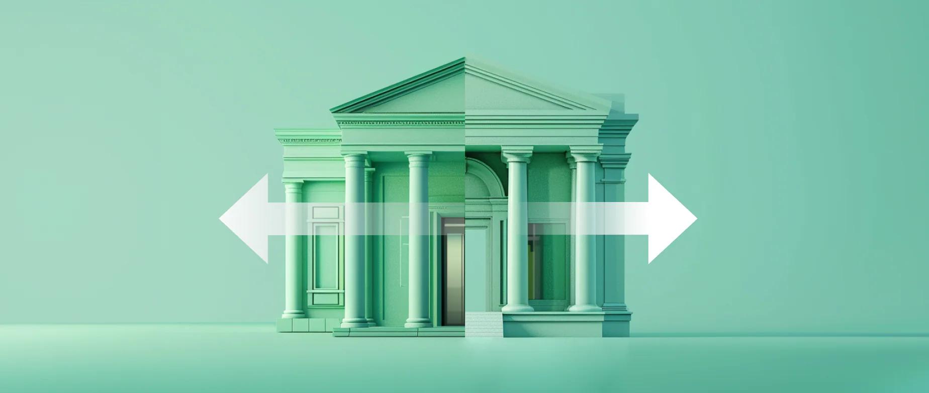 A graphic depicting the act of switching banks