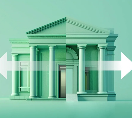 A graphic depicting the act of switching banks