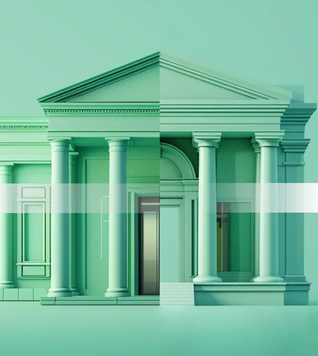 A graphic depicting the act of switching banks