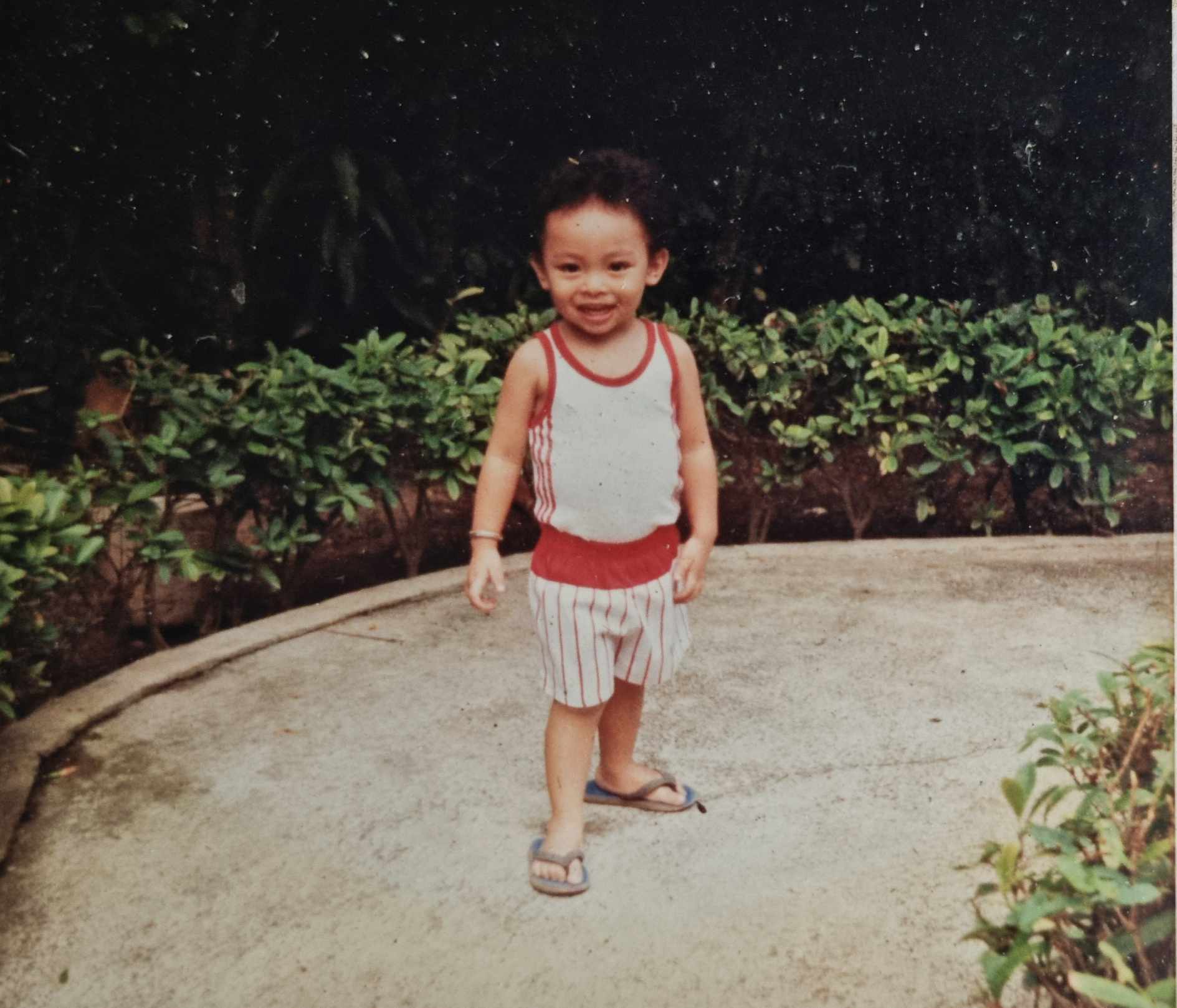 Laurence as a toddler living in the Philippines