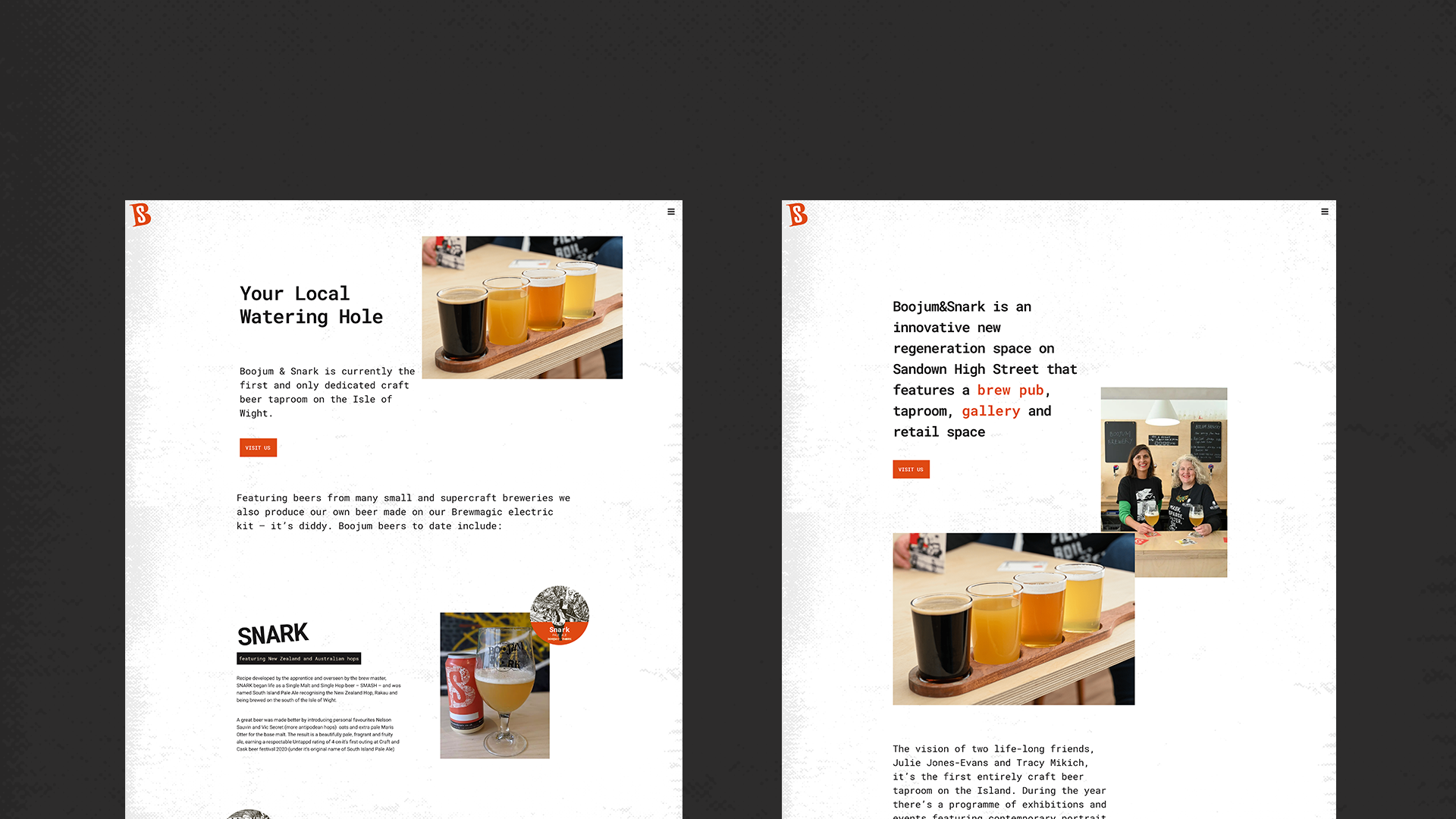 Boojum & Snark web design