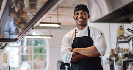 Kitchen team member at Harvest Fine Foods