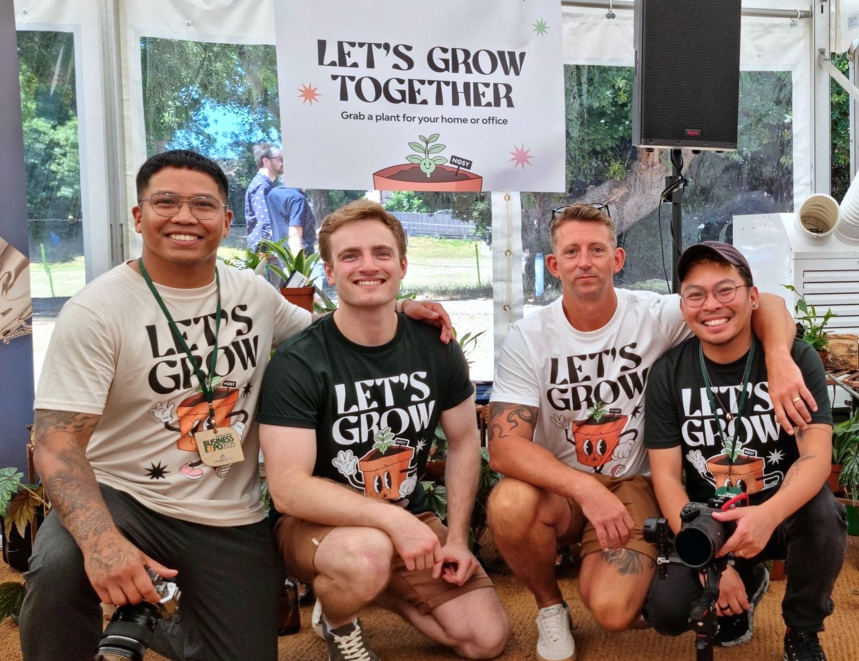 Dan Carley, pictured third from left, with Francis, Matt and Laurence from NOSY at the recent Business Expo.