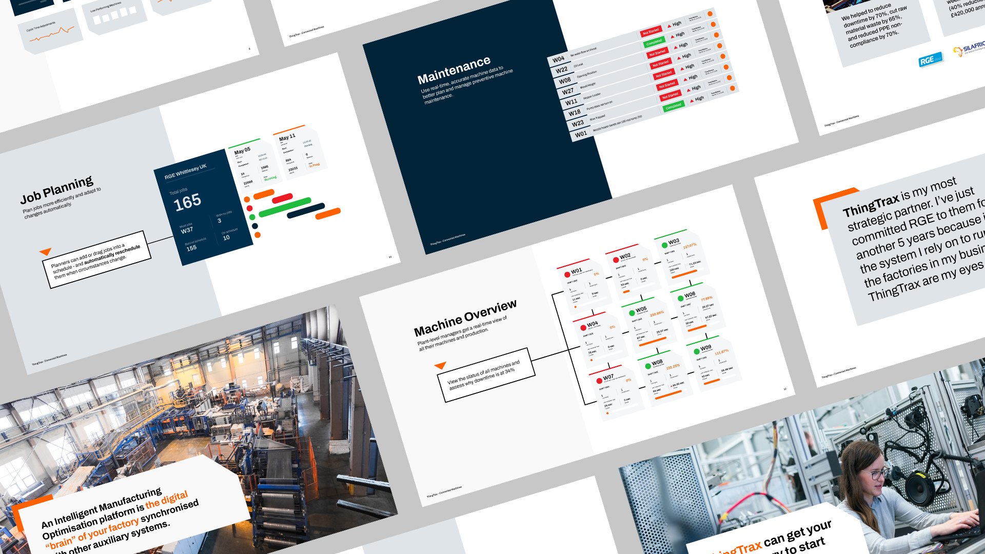 Webpage mockups ThingTrax