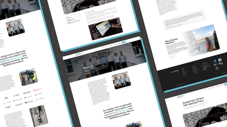 A collage of several views of MedTec's new website, designed and built by NOSY
