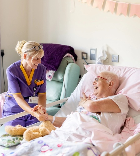 A Mountbatten nurse comforting a patient
