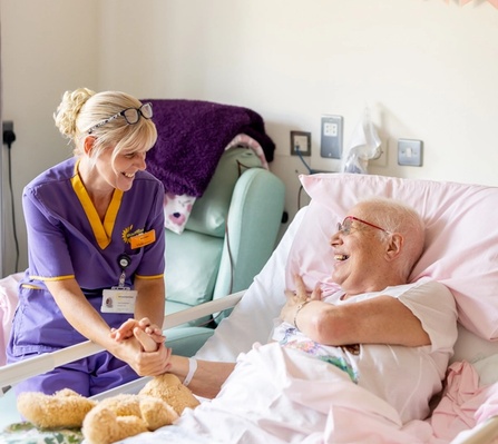 A Mountbatten nurse comforting a patient
