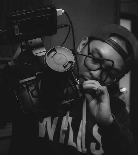 Laurence Montalbo working on a video shoot