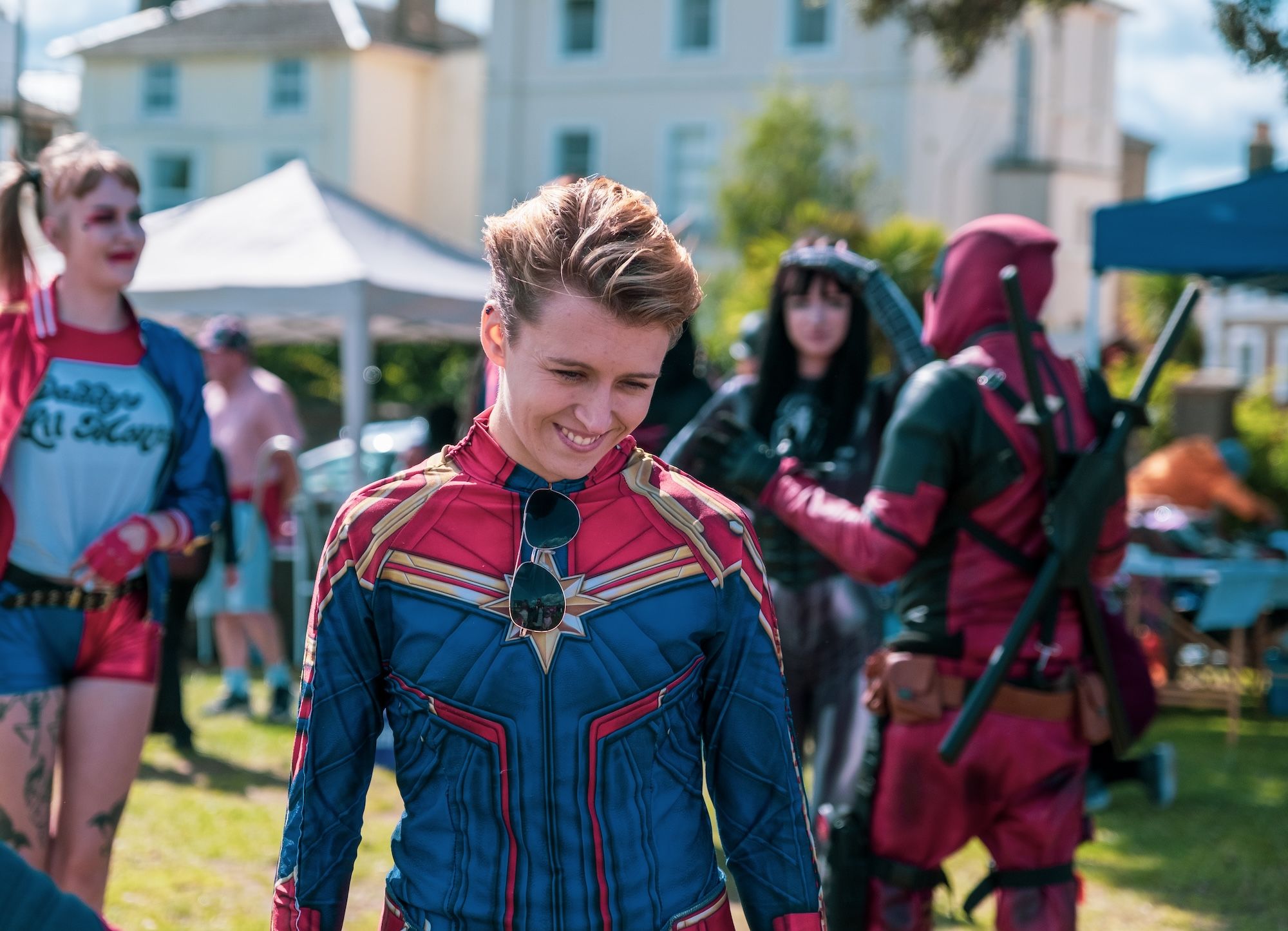 A group of heroes attending the event