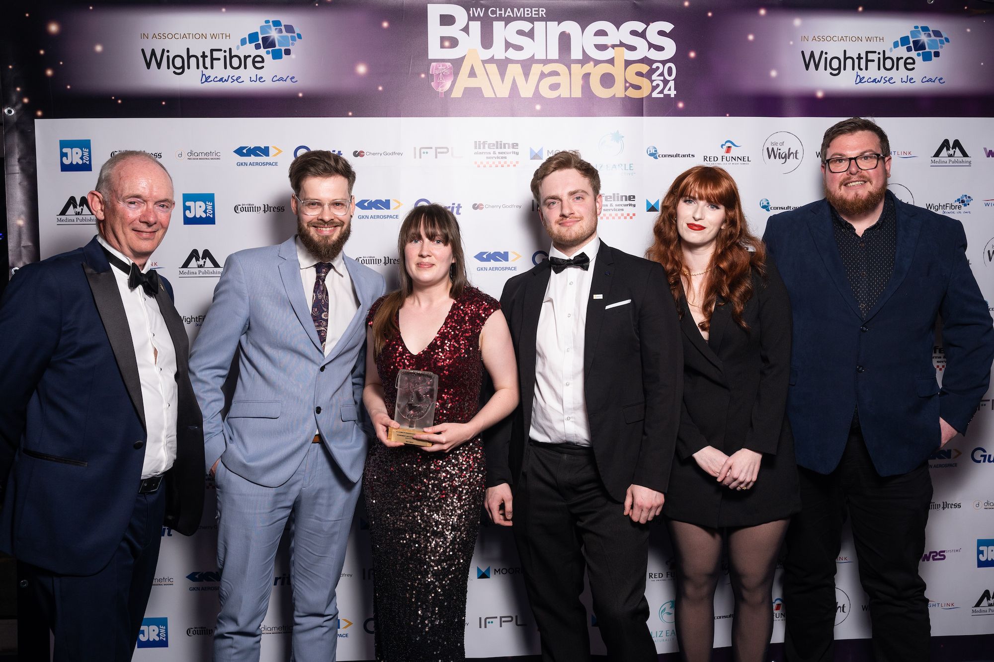 Some of our team - Richard, April, Matt, Solene and Scott - are pictured with award sponsor, Geoff Underwood, left.