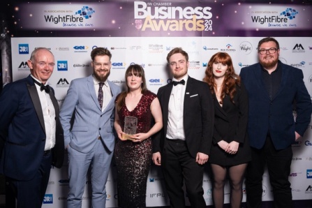 Some of our team - Richard, April, Matt, Solene and Scott - are pictured with award sponsor, Geoff Underwood, left.