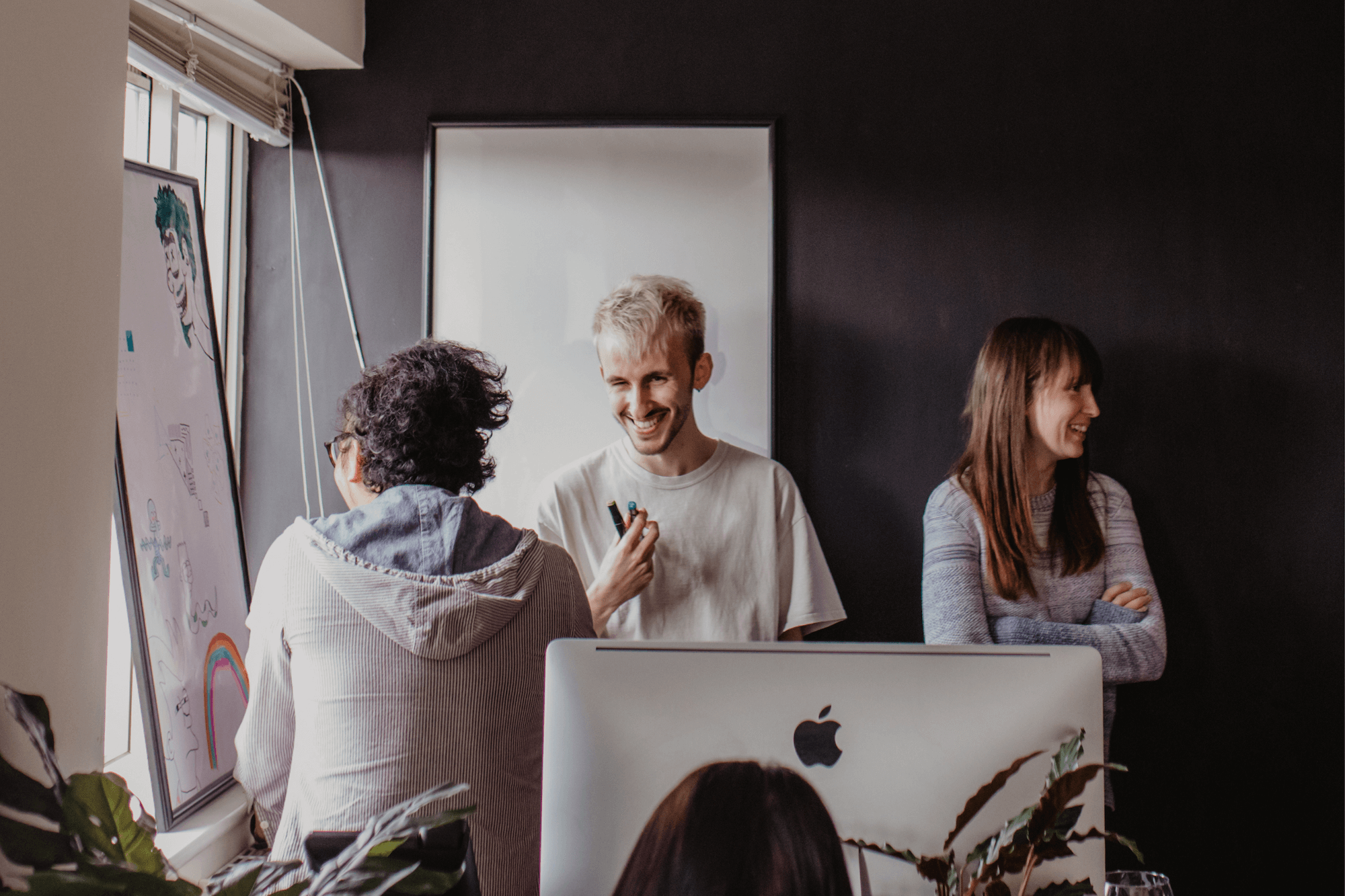 The Nosy team whiteboarding
