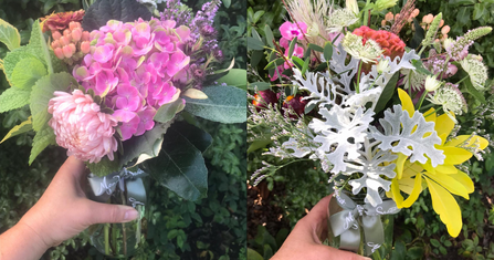 MeadowSweets glass vases with flowers