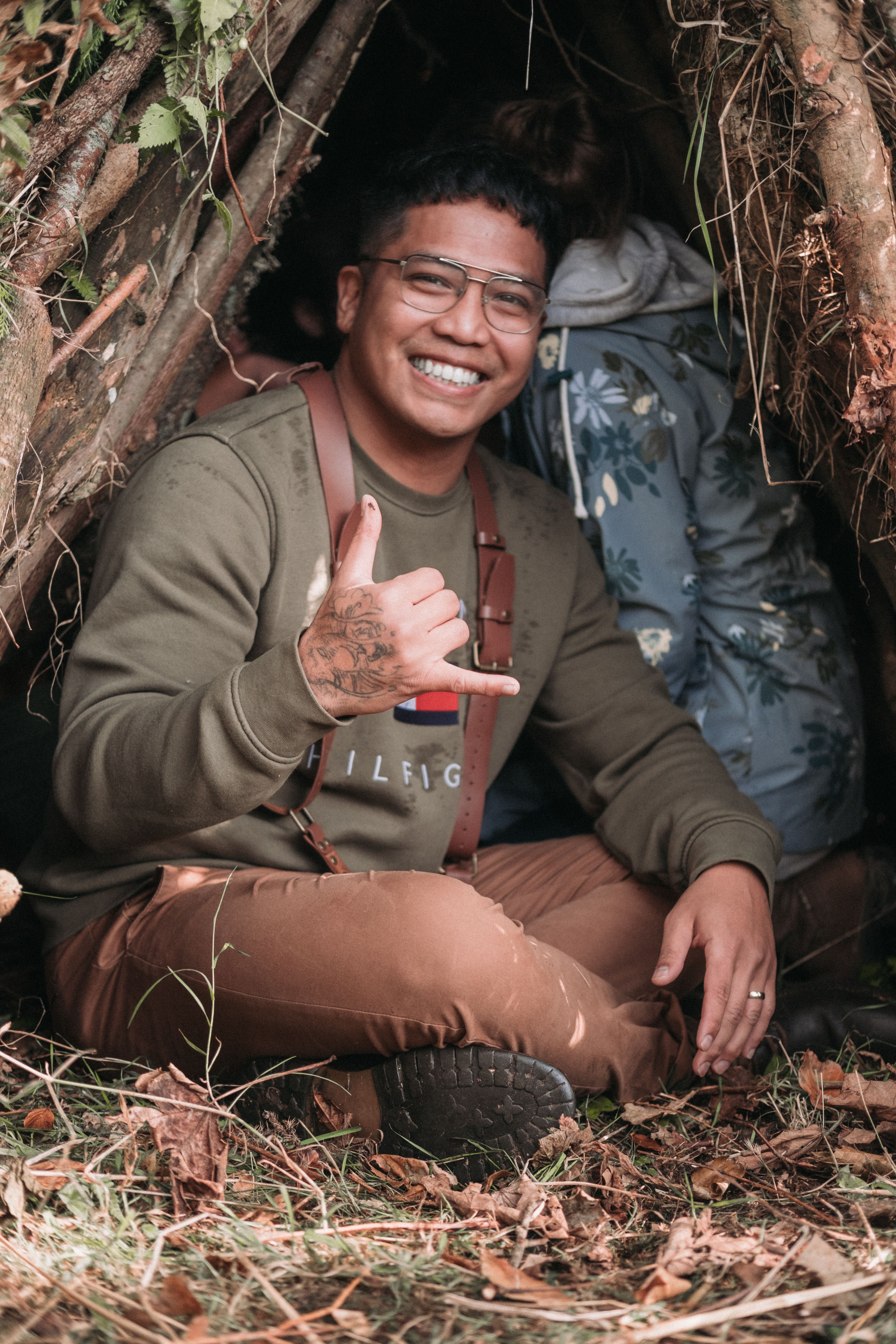 Francis sheltering from the elements in style 😃