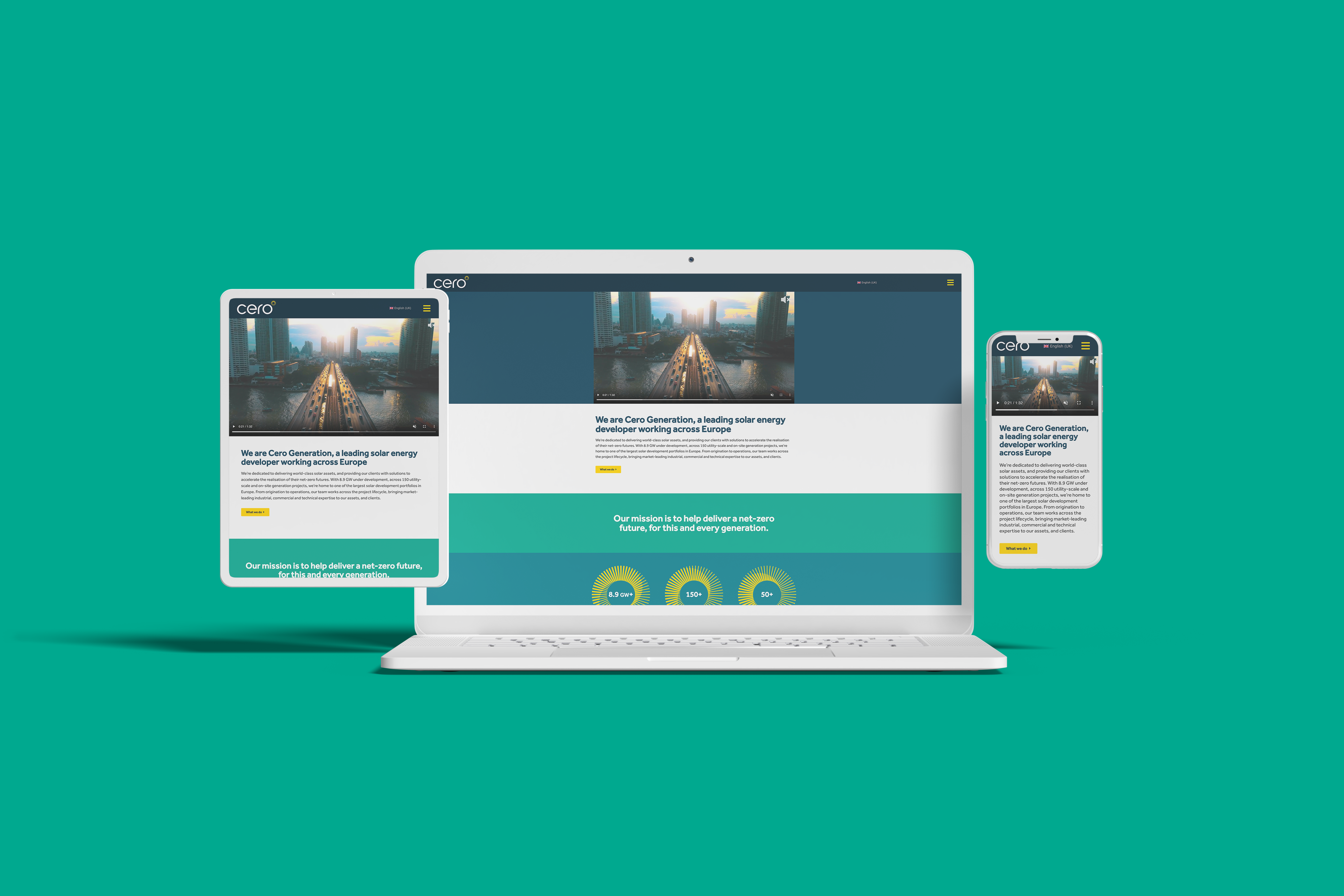 Cero Generation website on multiple devices