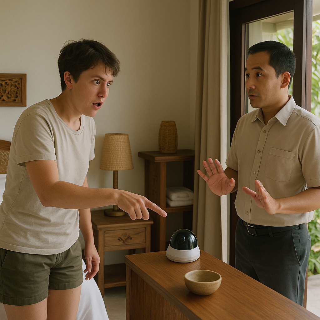 Can I sue a hotel in Bali for having a camera in my room?