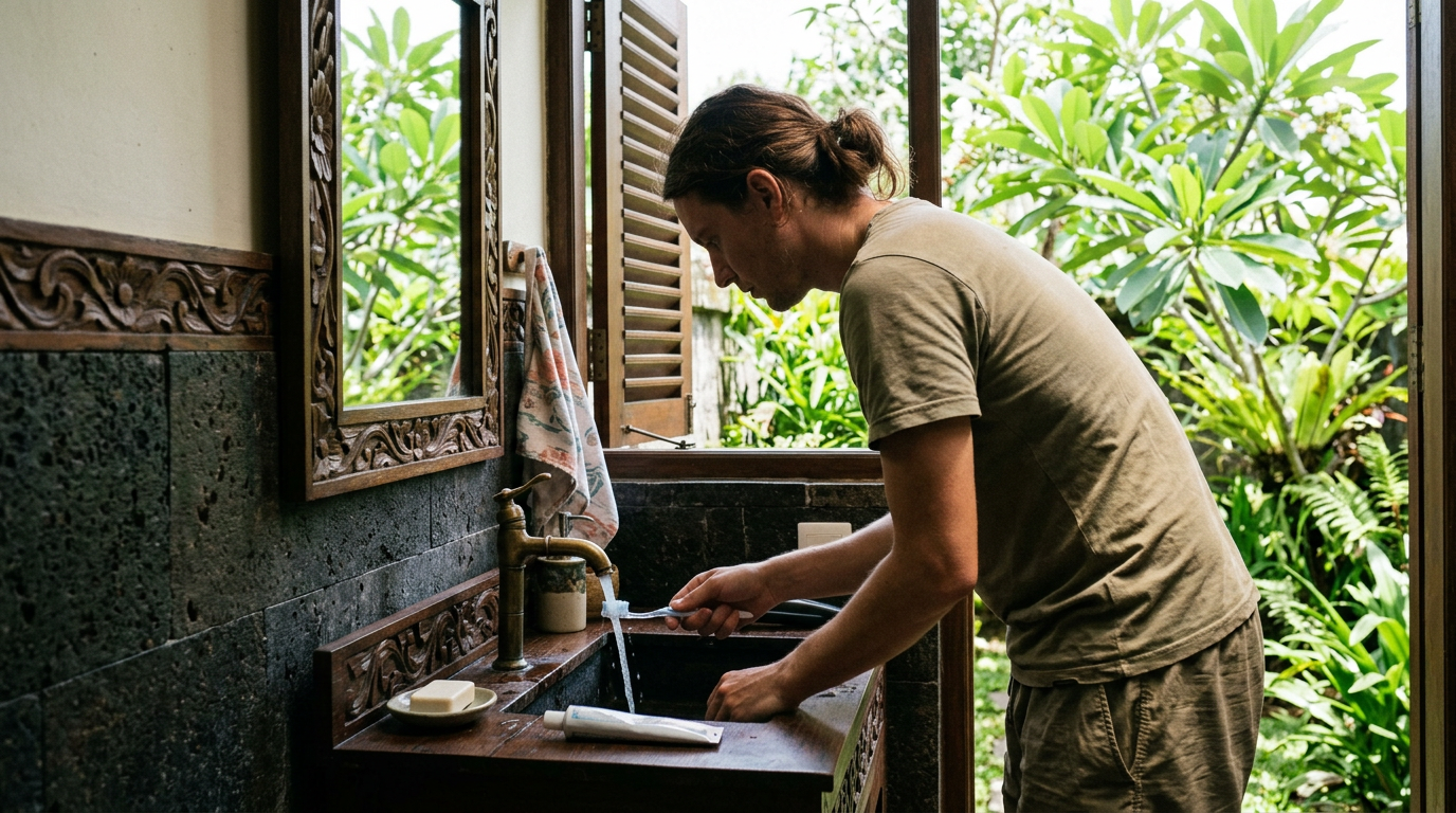 Can I brush my teeth with tap water in Bali?