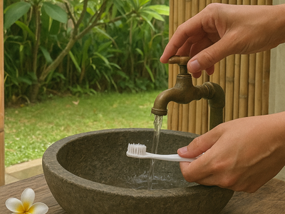 Can I brush my teeth with tap water in Bali?