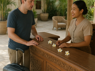 Can I check into a hotel in Bali without the person who booked it?