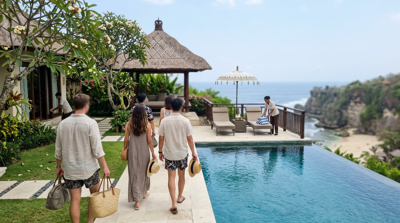 Where are celebrities staying during Bali getaways