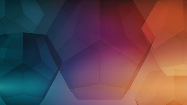 Blue and orange geometric artwork from the source article.
