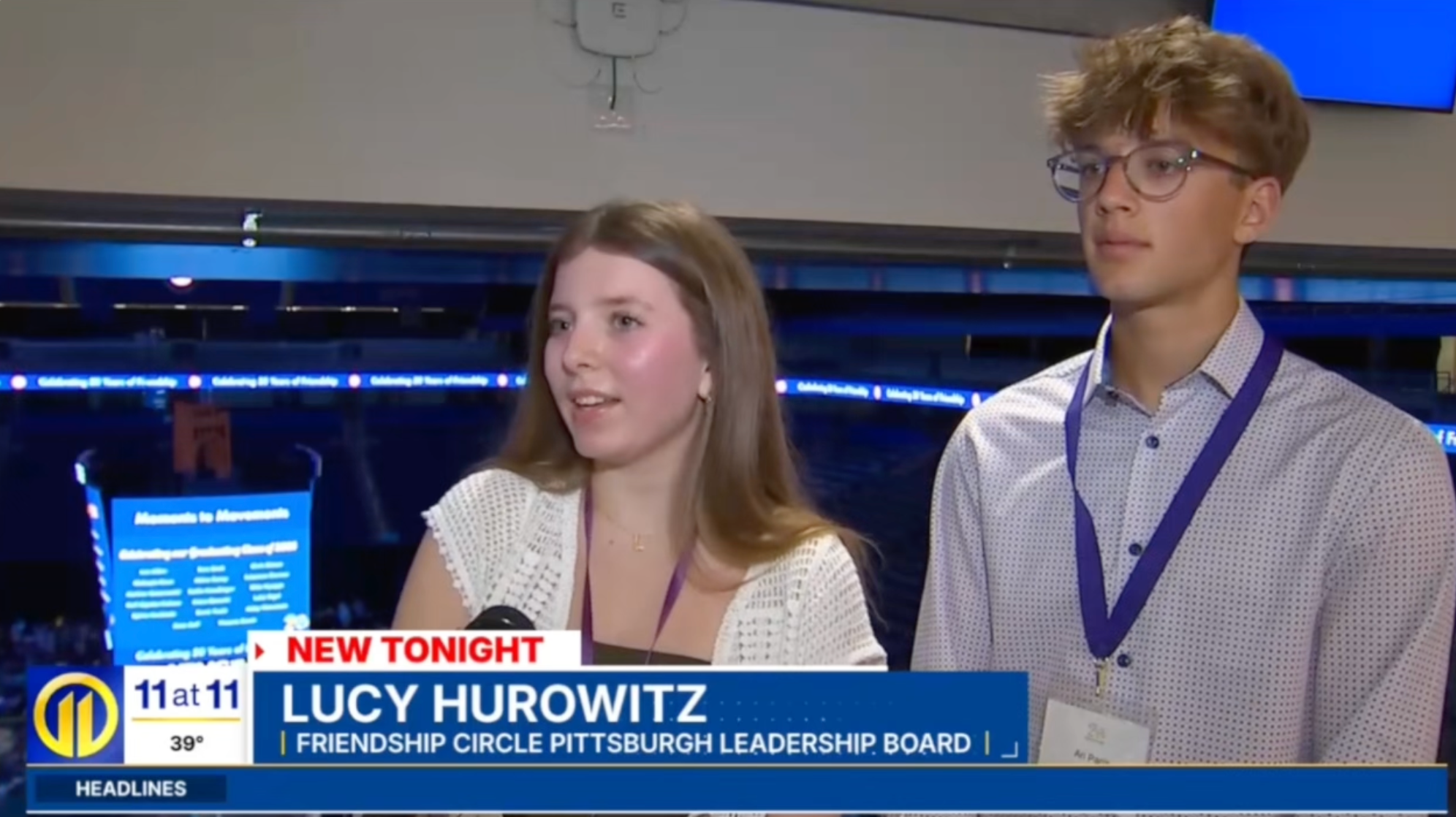 Two FC teen members, Lucy (left) and Ari (right) are interviewed by WPXI