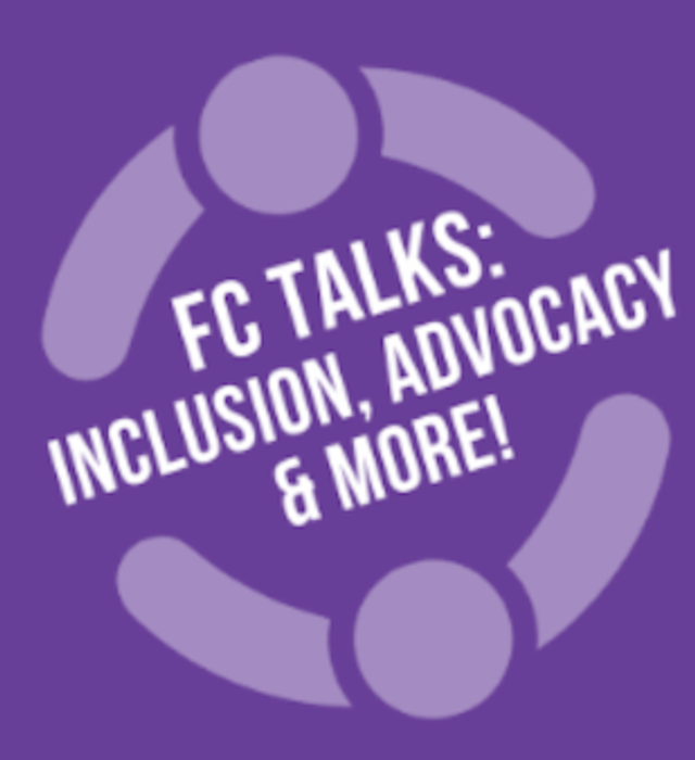 Friendship Circle Logo with center text that reads "FCTalks: Inclusion, Advocacy & More!"
