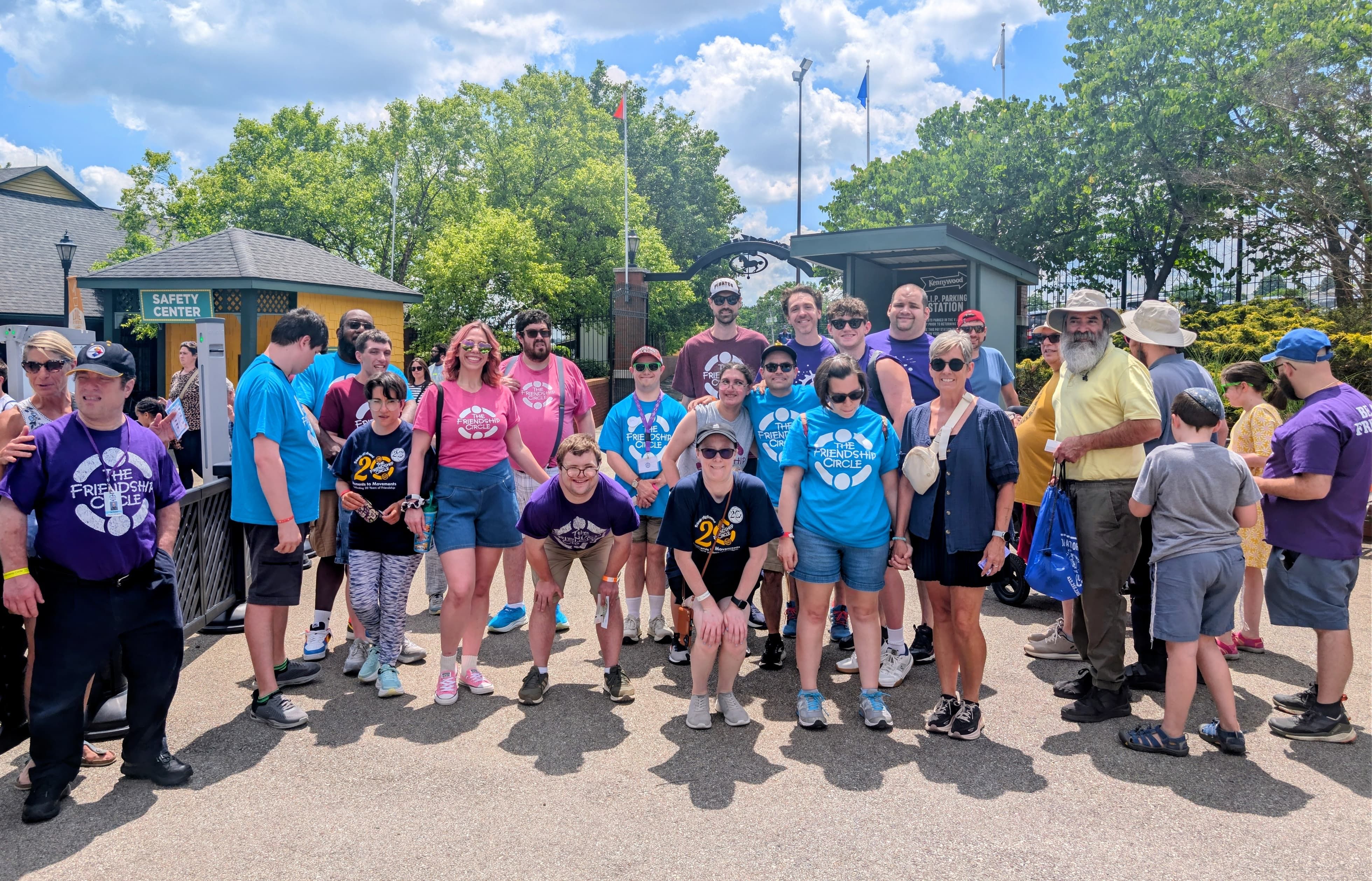 Friendship Circle members near the entrance of Kennywood Park, June 7, 2026
