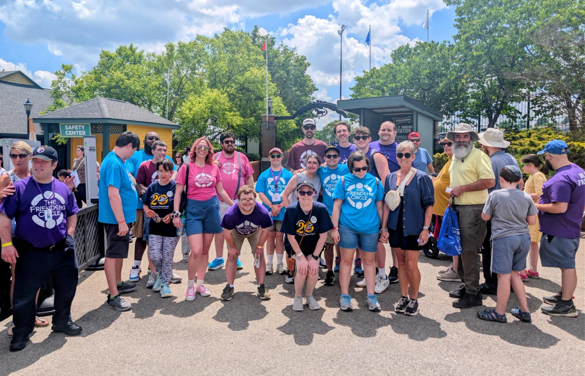 Friendship Circle members near the entrance of Kennywood Park, June 7, 2026