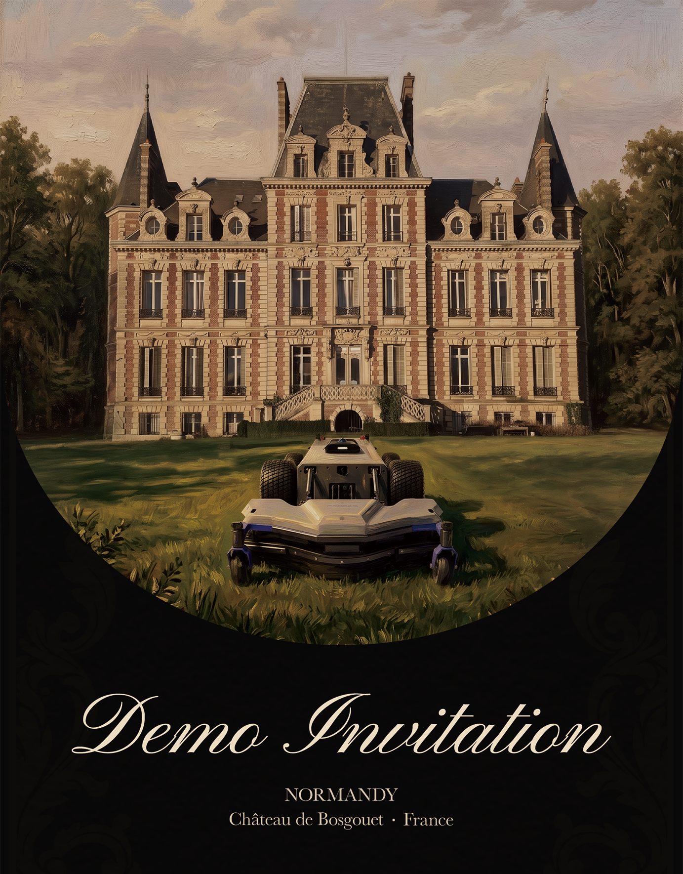 Commercial robotic mower PANDAG G1 having demo in France