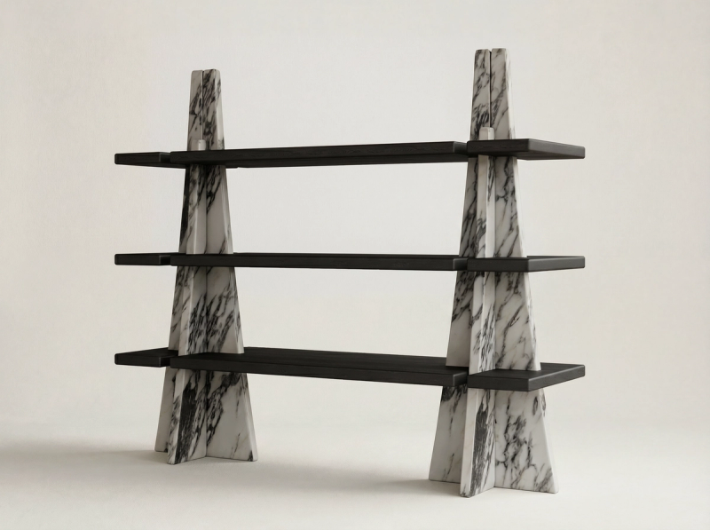 galerie-nainoa-tako-marble-stone-wood-bookshelf