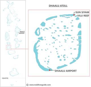 Dhaalu Atoll map featuring Sun Siyam Vilu Reef