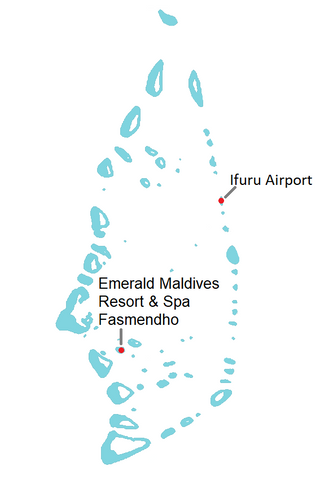 Emerald Maldives Resort & Spa Fasmendho domestic transfer map