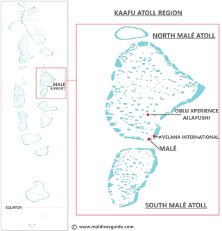 OBLU Xperience Ailafushi speedboat transfer map