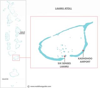 Six Senses location and Laamu Atoll Map