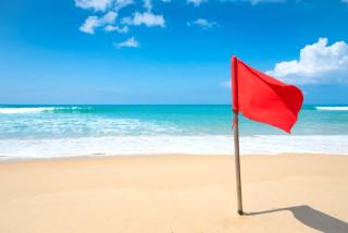 Beach warning flag